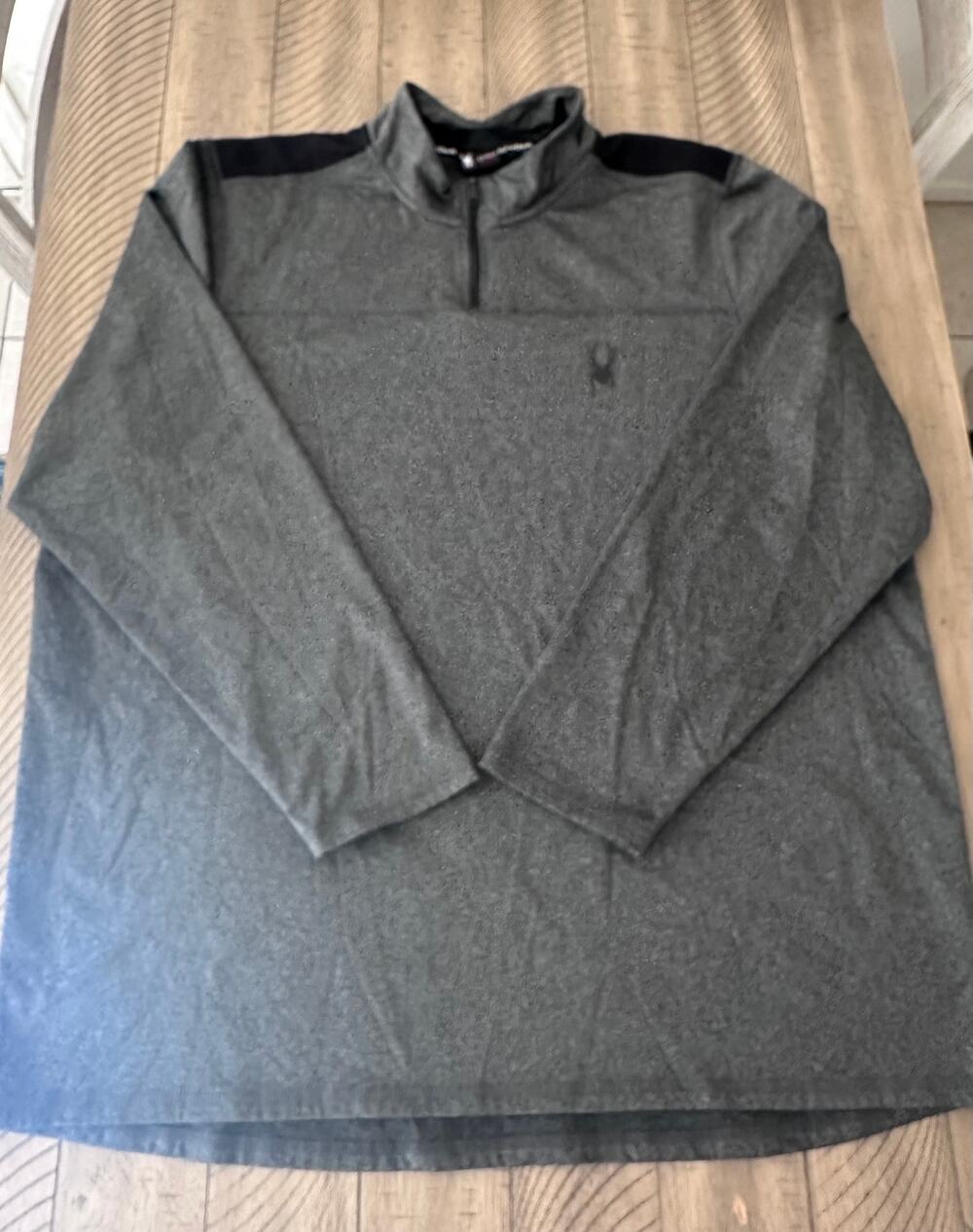 Spyder Active Men's ProWeb 1/4 Zip Pullover Gray Athletic Long Sleeve Shirt XXL